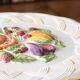 Large cake dish on foot in slip signed Fratelli Gialletti