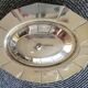 Glass sugar on art deco silver tray