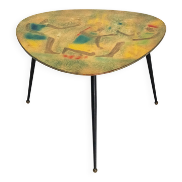 Table basse trépied italienne moderne du milieu du XXe siècle, années 1950