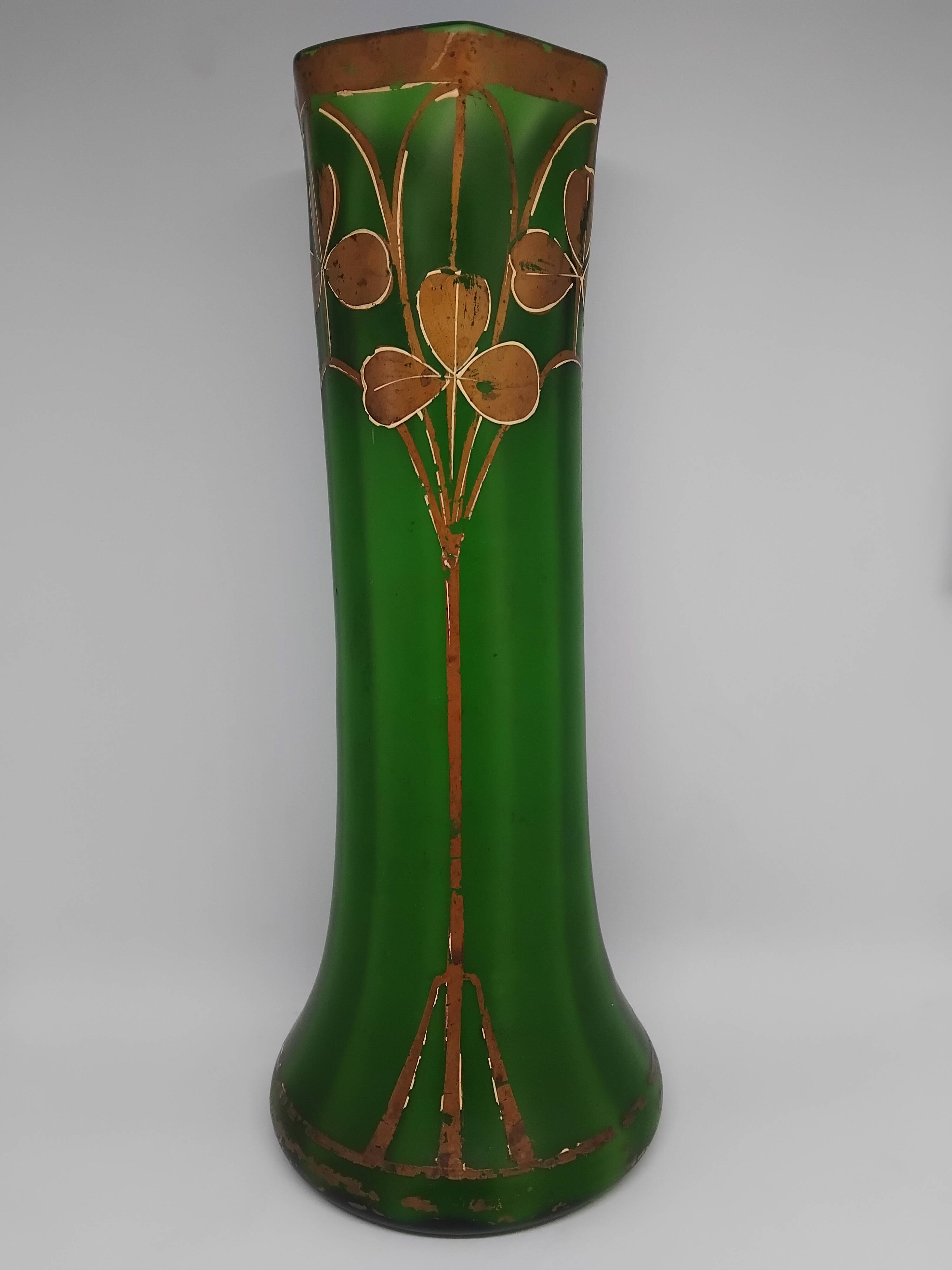 Grand vase Legras. Forme tube dit « Fontainebleau ». Art nouveau. Début XX