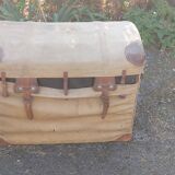 Large travel trunk with its cover