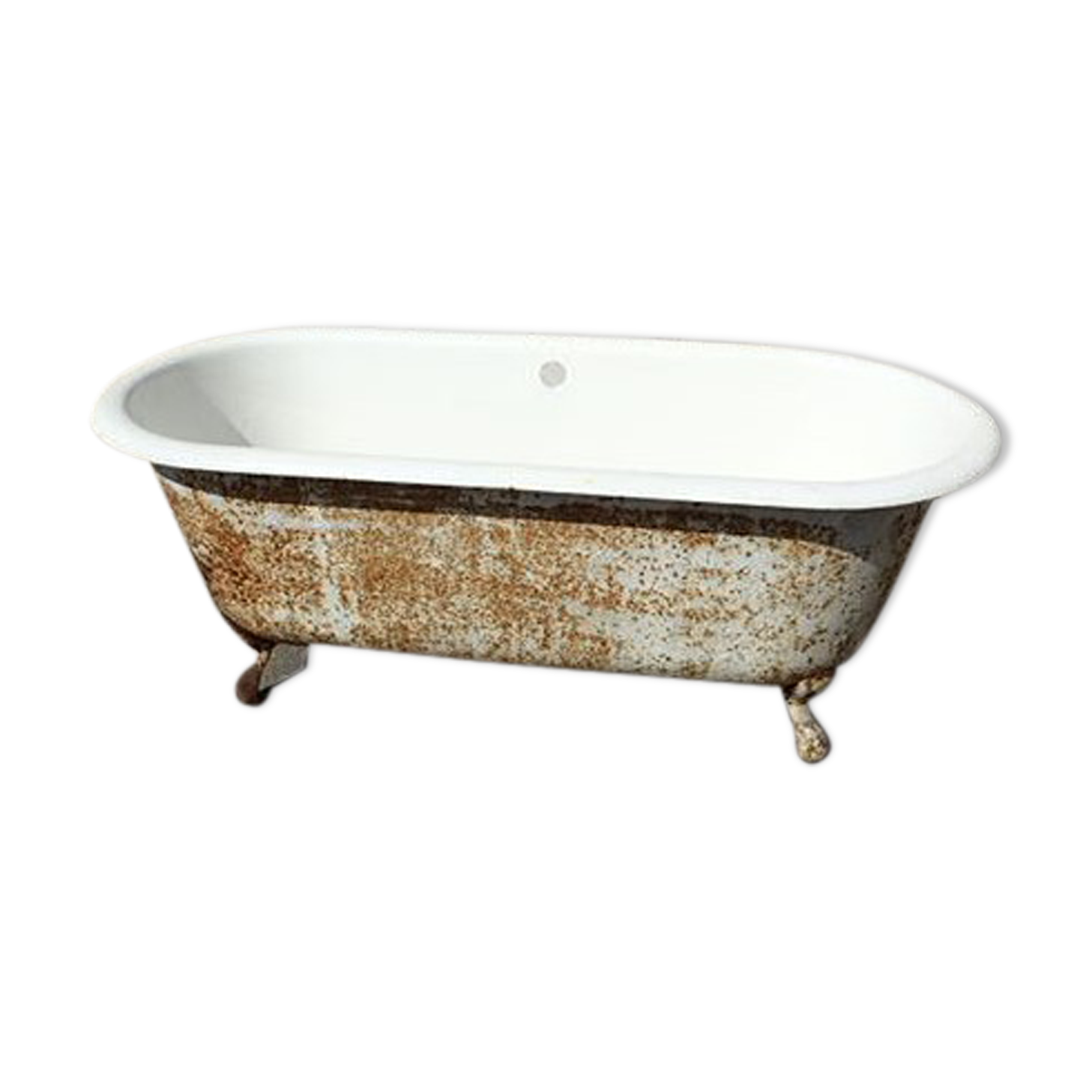 cast-iron bathtub on foot, 2 rounded ends