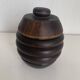 Pot à tabac vintage 1930 tabatière bois sculpté pipe - 15 x 12 cm