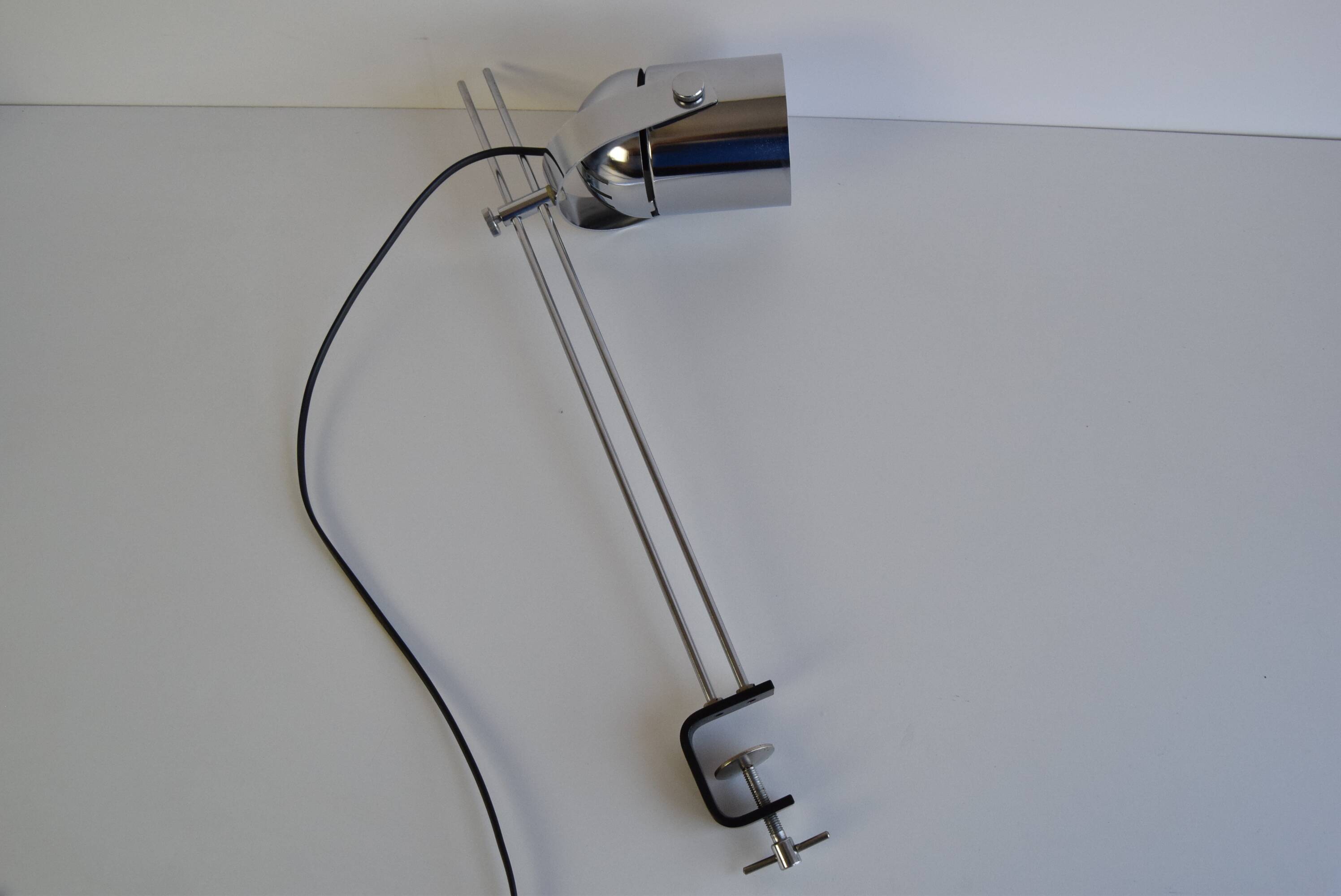 Stanislav Indra Chrome Plated Table Lamp, Czechoslovakia 1970's.