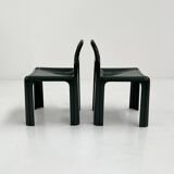 Paire de Chaises Verte Foncée Modèle 4854 Chair par Gae Aulenti pour Kartell, 1970