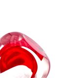 Pair of Sommerso Flower Vases in Cut Glass - Murano 1960