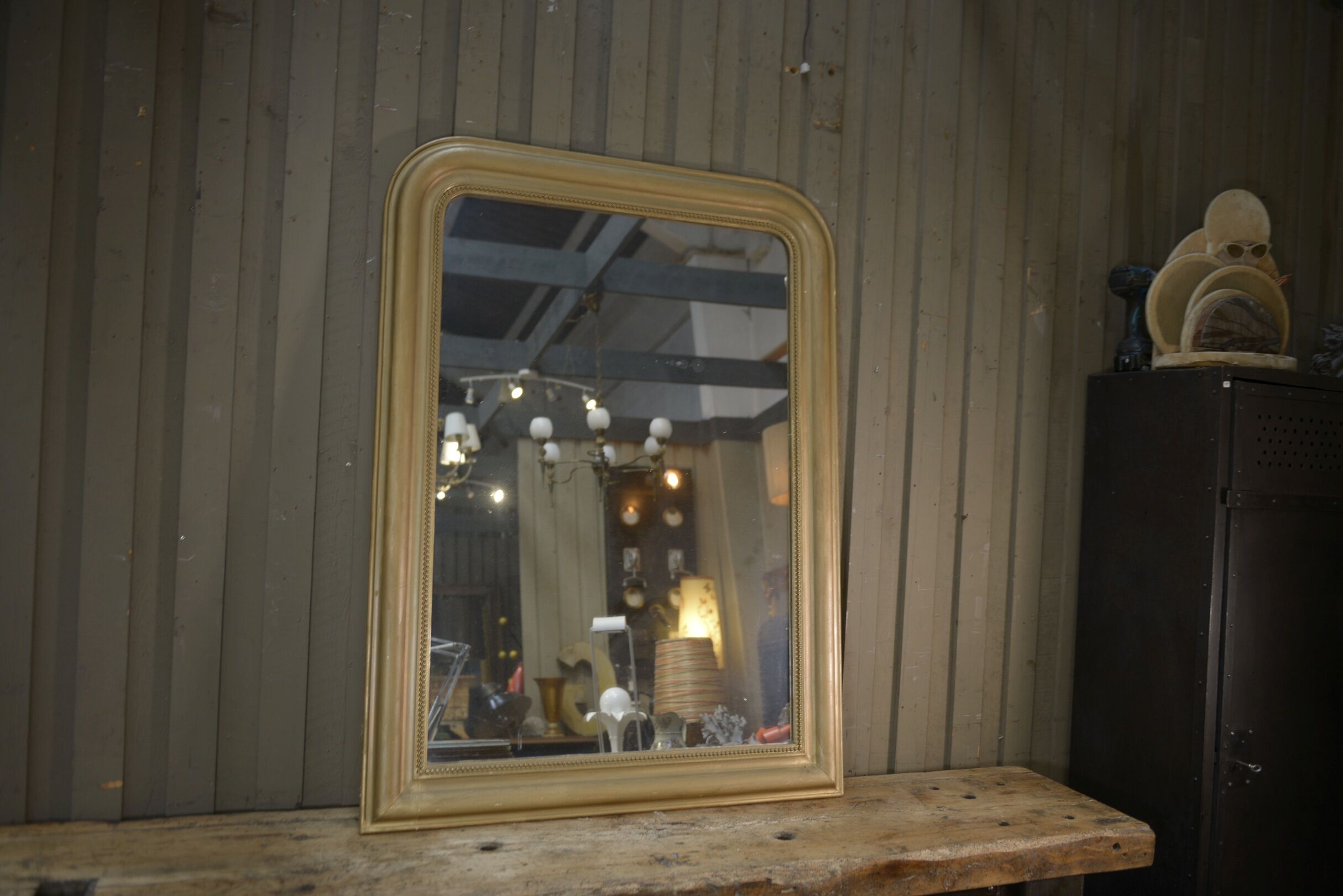 Old mirror in gilded wood 19th