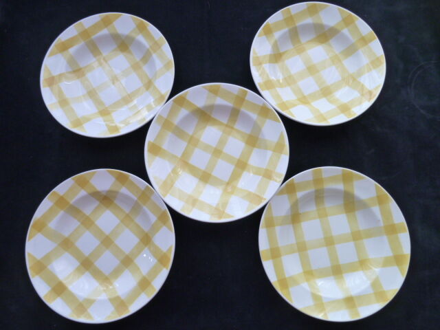 Set de 5 assiettes creuses Orchies moulin des loups  Modèle nappe jaune