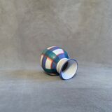 Vase tartan teinte bleu vert
