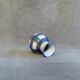 Green blue tartan vase