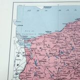 Old map Poland Europe 43x43cm from 1950