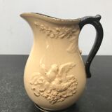 Pichet Kg Luneville céramique beige avec anse noir vintage
