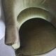 Green velvet toad armchair