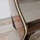 Burl wood dressing table with double glass shelf