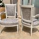 Pair of patinated louis xvi period armchairs, new tapestry