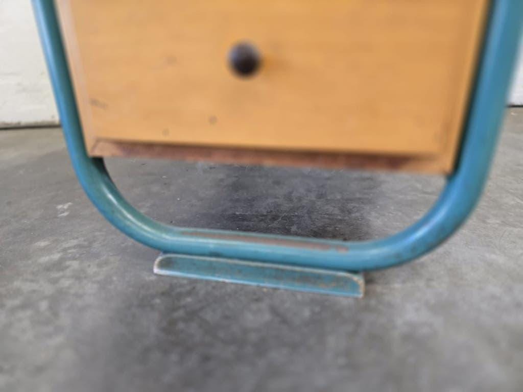 Curved vintage industrial desk / Bauhaus desk