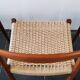 Danish dining chairs in wood and paper cord