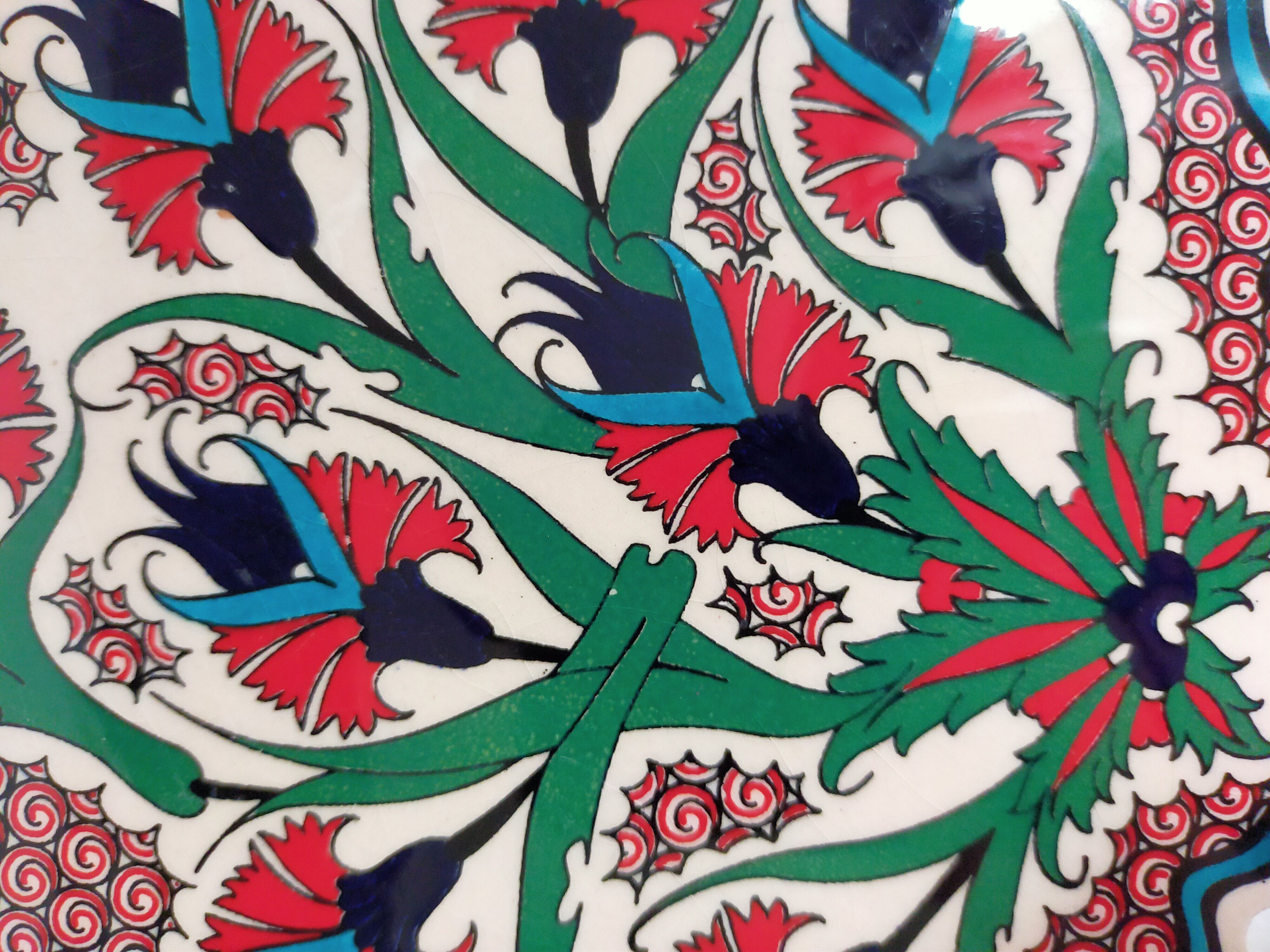 Flowery turkish trivet table mat