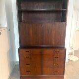 Vintage Scandinavian 2-piece secretary. Rosewood, 1970s