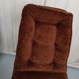 Set of 6 chrome velvet bucket chairs from the 70s