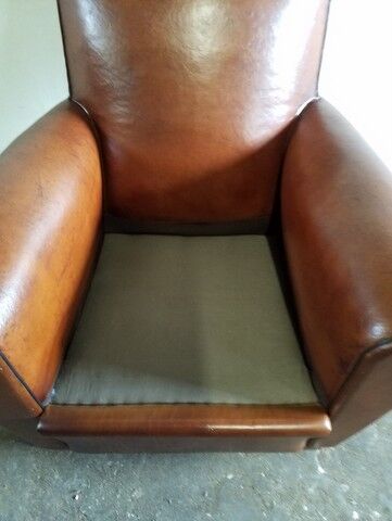 Leather club chair, 1940s
