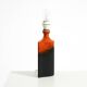 Unique 1960s ceramic table lamp in red and black by Kaiser Leuchten