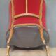 Large bergere de style Louis XV  en velour rouge