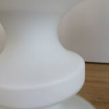 Set of 2 Vintage White Glass Table Lamp by Ivan Jakes, Czechoslovakia 1960s