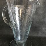 Pitcher - Napoleon III - 1/2 crystal blown and engraved with volutes