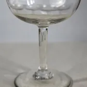 8 blown glass champagne coupes from the 19th century