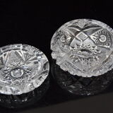 Sugary bowl,cut crystal glass,bohemia in the 1960's.