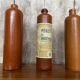 Série 3 Anciennes Bouteilles Grès Marron Vintage