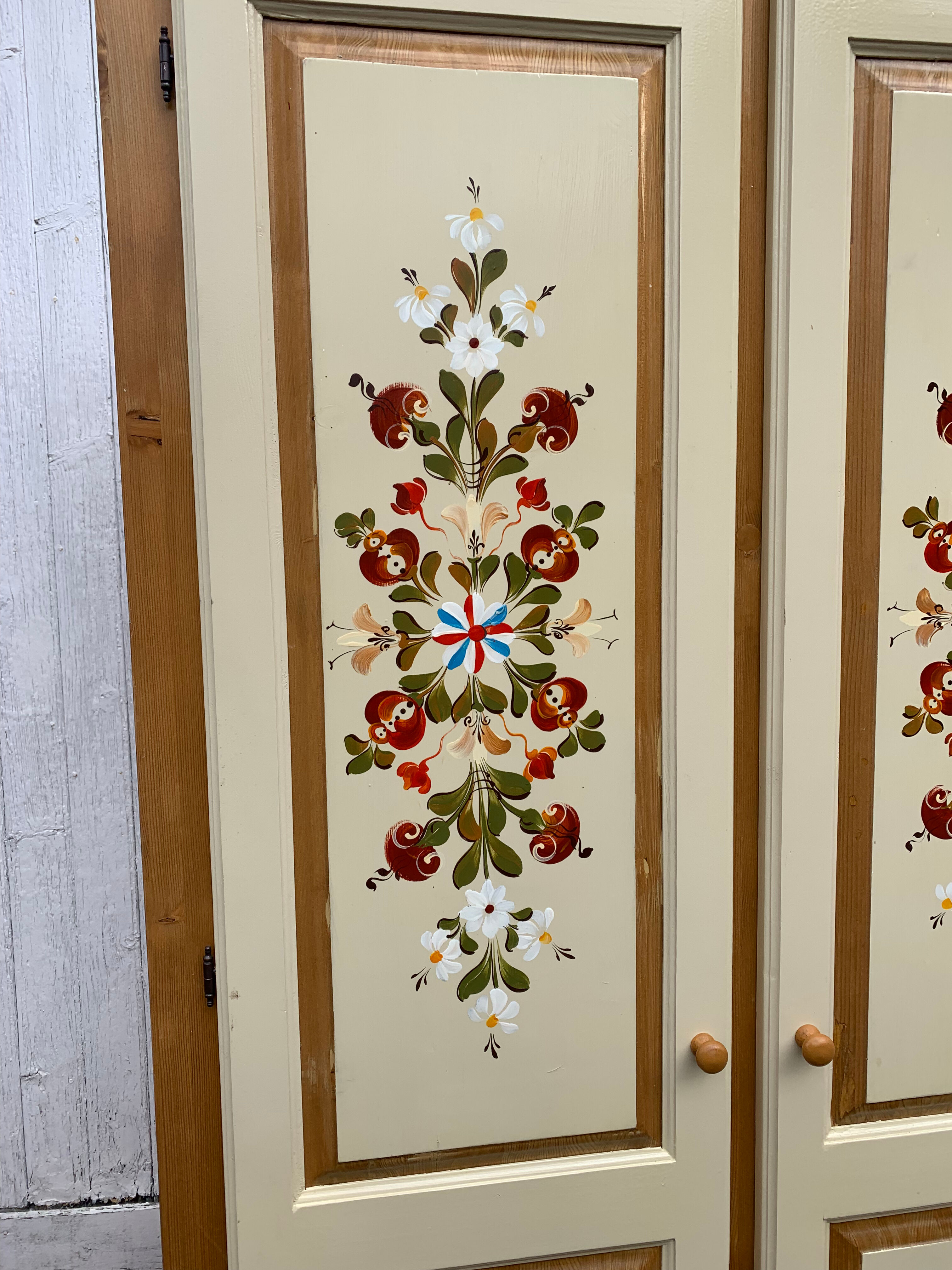 Wardrobe hand painted wardrobe flowers