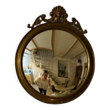 Convex mirror in old brass