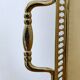 Vintage service tray with a golden gallery and mirror, decorated with ducks.