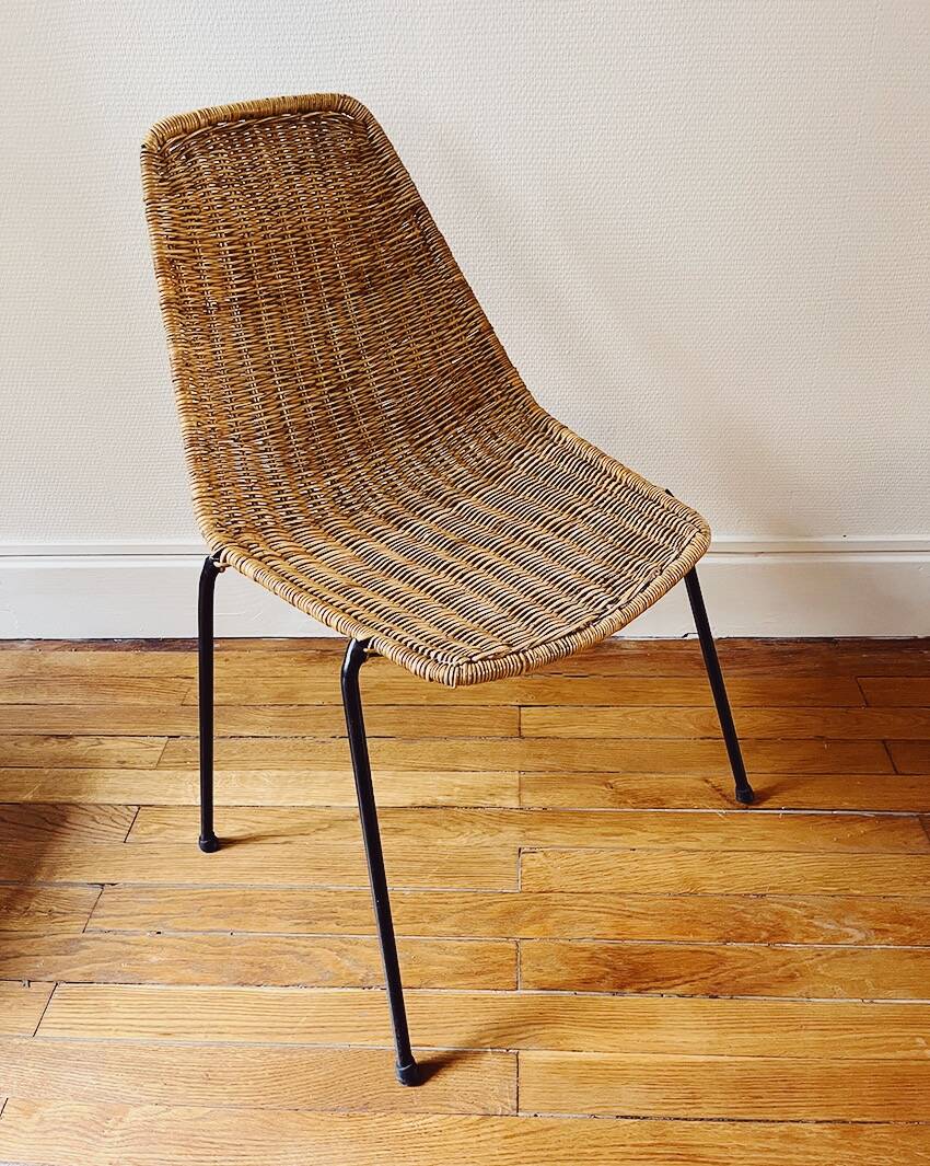 Ensemble de 5 chaises "Basket" par Gianfranco Legler, années 1950