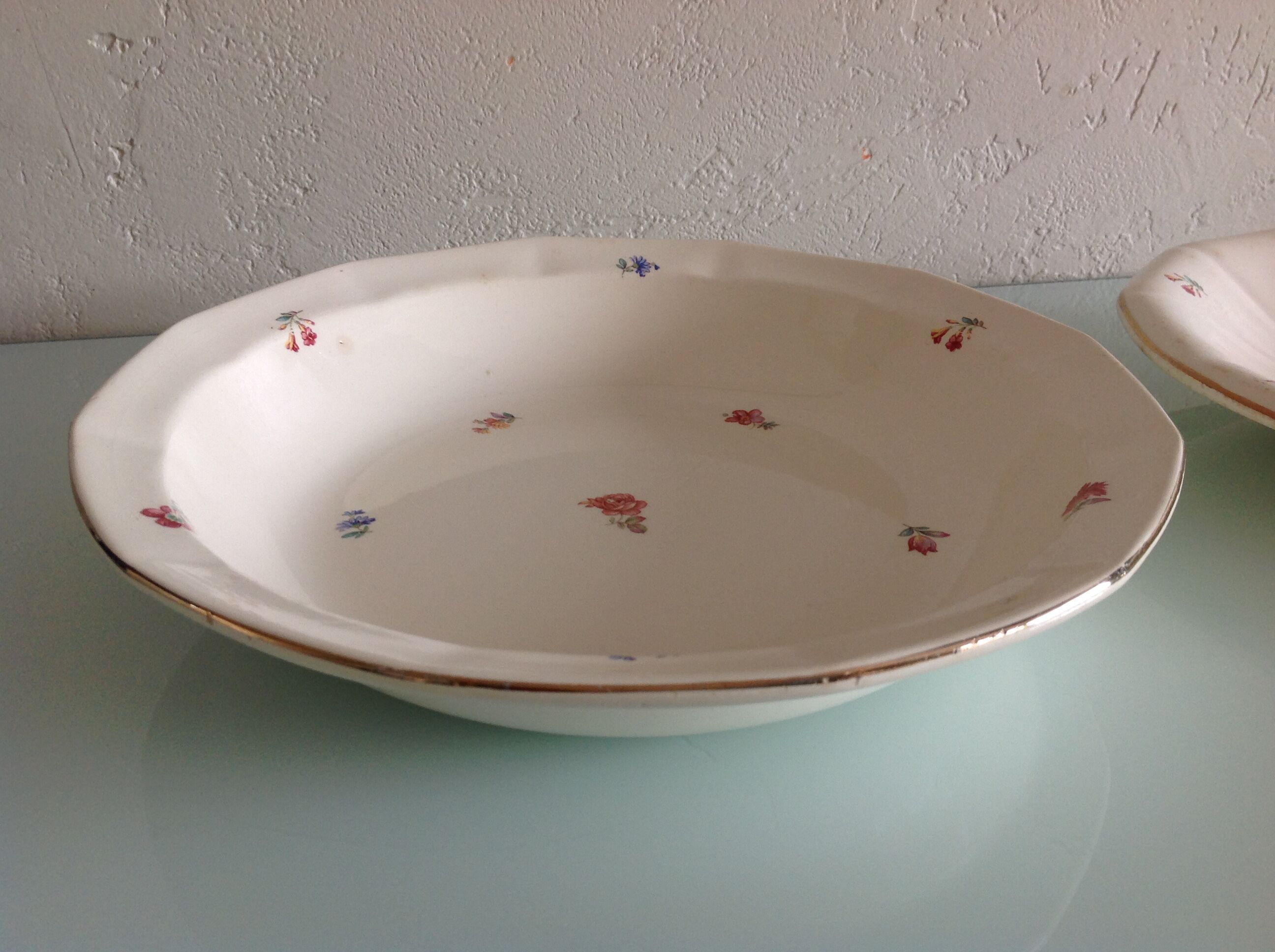 Duo of flower dishes from Sarreguemines 50/60