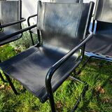 4 fauteuils Matteo Grassi en cuir noir