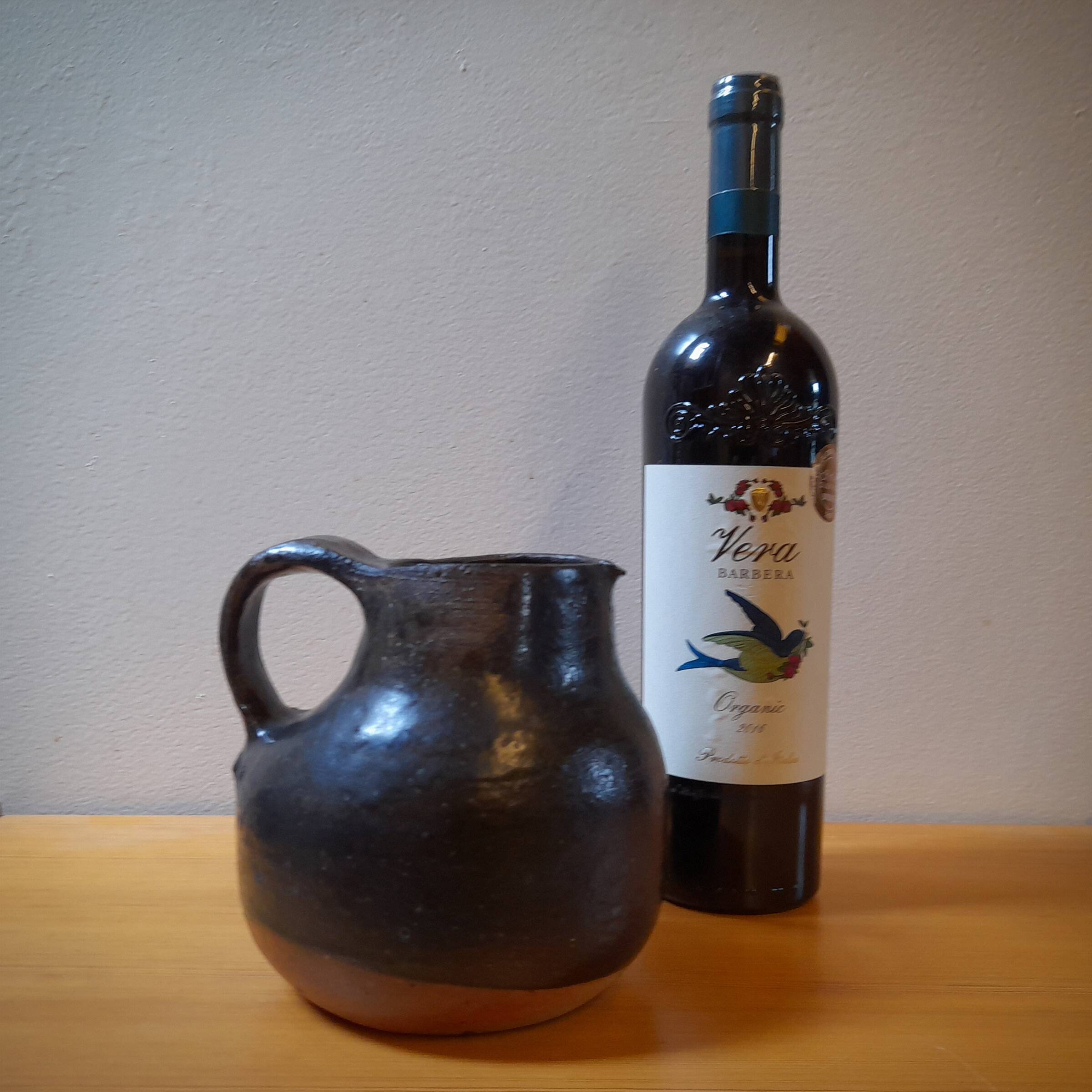 Yves Mohy, pyrite stoneware pitcher, La Borne, France, 1950s