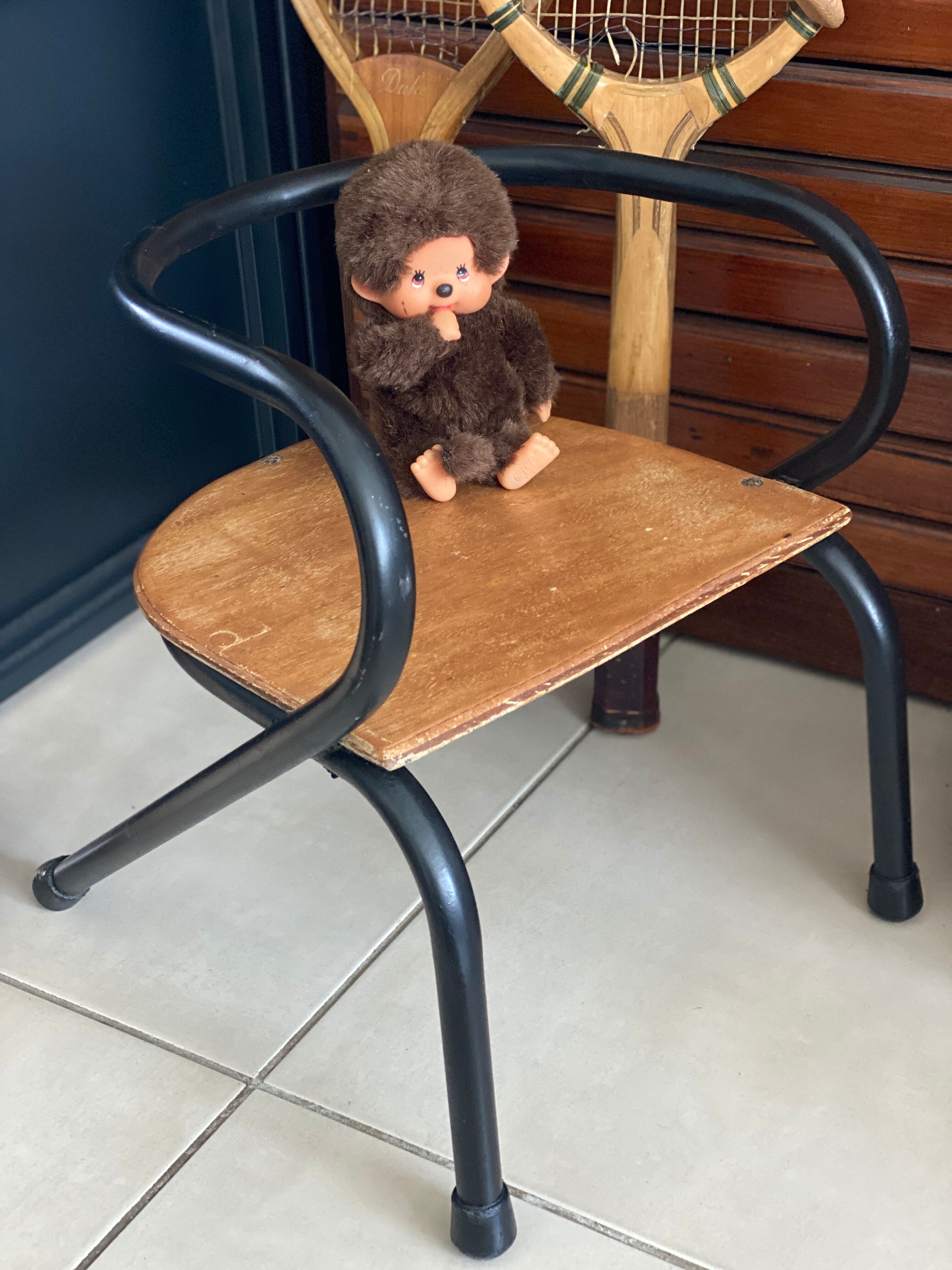 Chaise écolier enfant vintage de Jacques Hitier