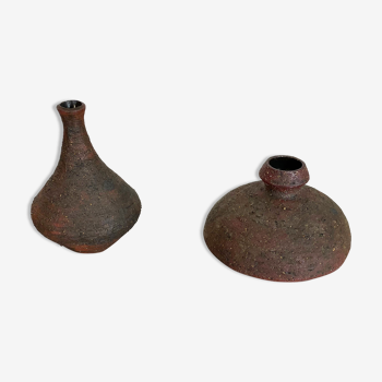 Set of 2 Studio Pottery Sculptural Objects Gerhard Liebenthron, Germany, 1970s