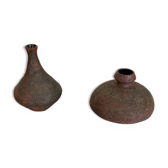 Set of 2 Studio Pottery Sculptural Objects Gerhard Liebenthron, Germany, 1970s