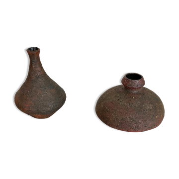 Ensemble de 2 objets sculpturaux en poterie d’atelier Gerhard Liebenthron, Allemagne, années 1970