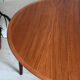 Vintage round dining table 1960s teak Lübke