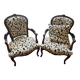 Pair of Louis-Philippe style cabriolet armchairs