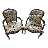 Pair of Louis-Philippe style cabriolet armchairs