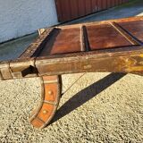 Coffee table in metal and copper wood