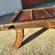 Coffee table in metal and copper wood