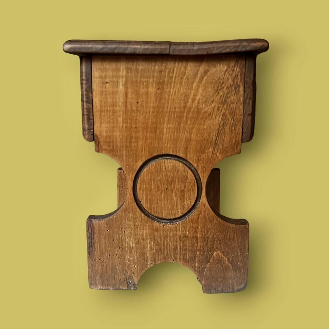 Small antique wooden stool chest – handcrafted