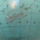 Globe vintage 1969 terrestre tripode verre Taride mappemonde - 33 cm